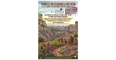 25 Luglio 2026, Trekking alle Grotte di San Ponzo e al Ponte Tibetano
