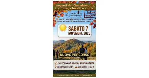 7 Novembre 2026, Trekking Edizione Mattina tra Foliage e Fossili al Guardamonte